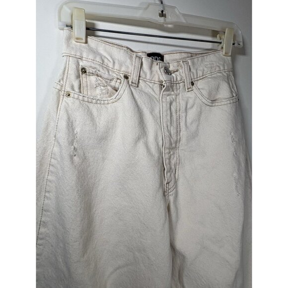 BDG High Rise Extreme Baggy Barrel Leg Jeans Cream Winter White Boho Size 24 - Picture 2 of 8